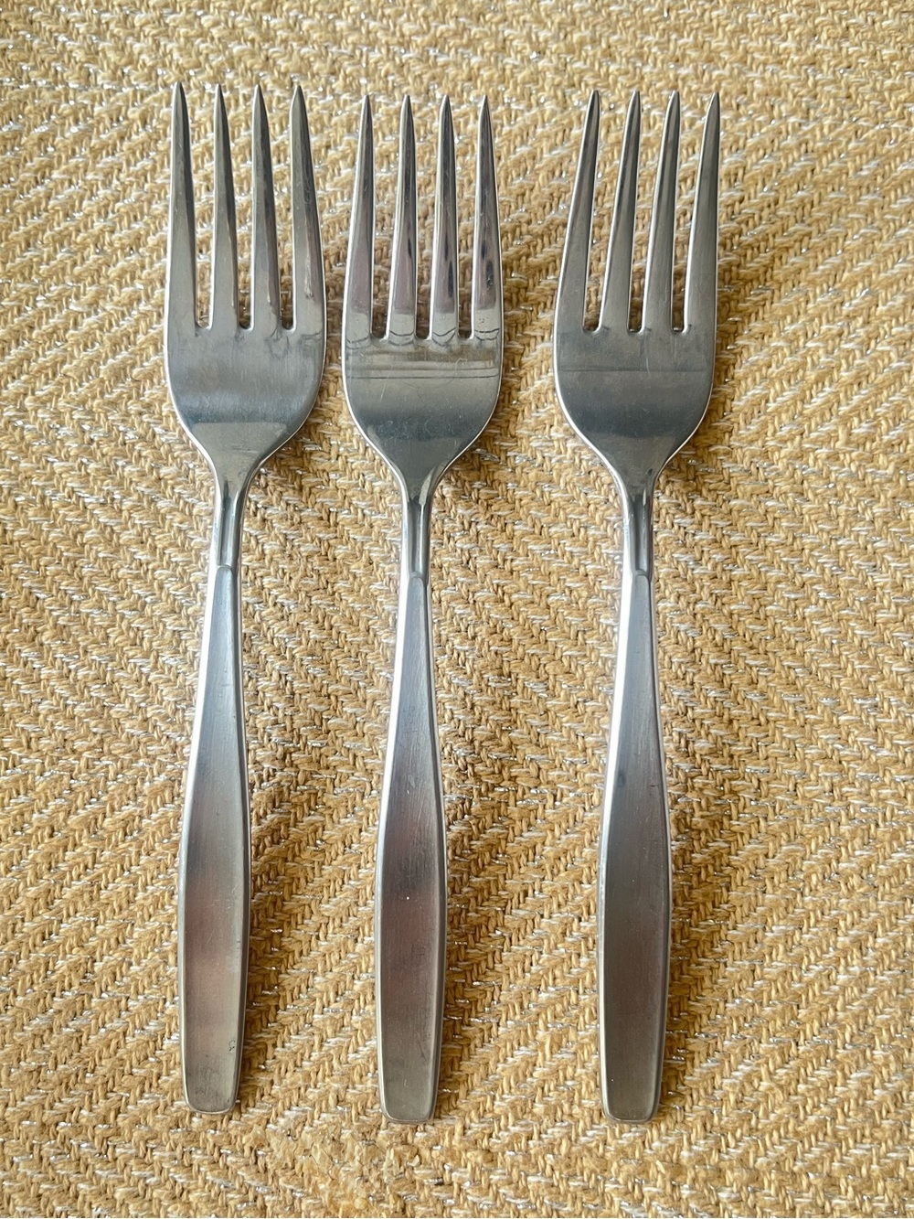 MODERN LIVING Rogers Satin Stainless Silverware Flatwear Salad Forks (3)